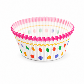 Cake star papírové košíčky na muffiny a cupcakes barevné 50x30 mm 100ks-vzor 21