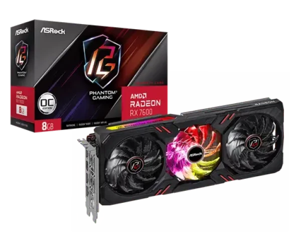 ASRock Radeon RX 7600 Phantom Gaming OC 8GB GDDR6 90-GA4BZZ-00UANF