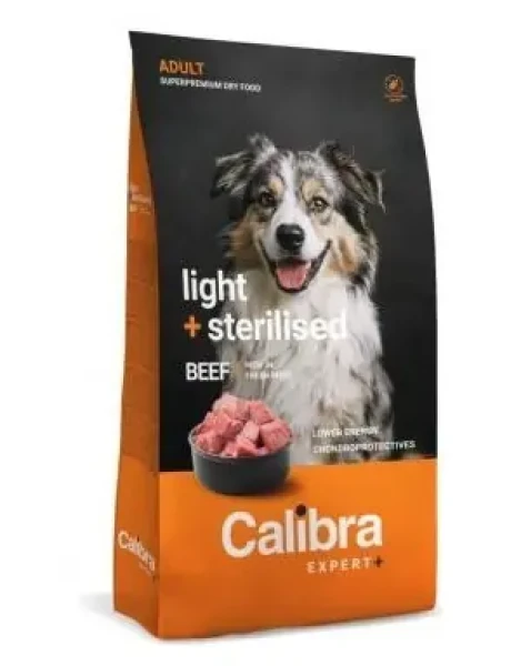 Calibra Dog EXPERT+ Adult Light+Sterilised hovězí 12 kg / Granule pro psy / nižší obsah tuku / sterilizovaní a nadváha