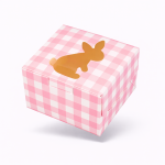 Cake star Velikonoční krabička kostka růžová 10x10x6,5 cm