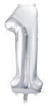 Balónek fóliový narozeniny číslo 1 stříbrný 72 cm Balónek fóliový narozeniny číslo 1 stříbrný 72 cm