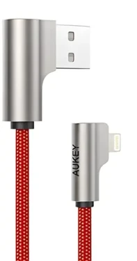 OEM kabel Lightning - USB-A 90° červená / Datový kabel / 2 m / MFi certifikace / nylonový opletení (CB-AL01 Red OEM)