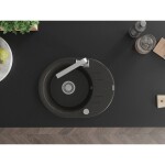 MEXEN/S - Kevin granitový dřez s odkapávačem včetně baterie Rita, černá/zlatá metalik 6517-75-670300-00