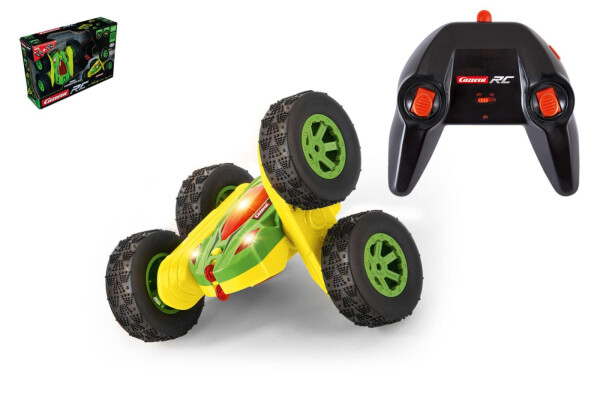 Auto RC Carrera Mini Turnator Atom 2.4GHz plast 16x15cm na baterie + dob. pack v krabici 34x23cm