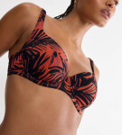 SUMMER PALM - Minimizer podprsenka na plavky – tvarování a extra podpora Triumph BROWN 38C