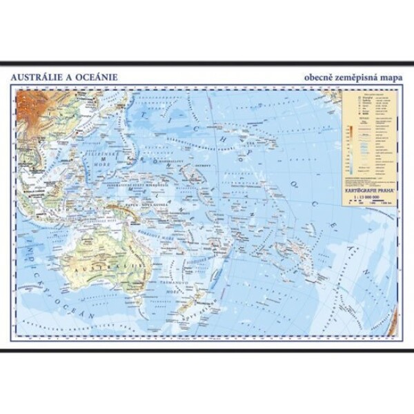 Austrálie a Oceánie - školní nástěnná zeměpisná mapa 1:13 mil./136x96 cm, 1. vydání