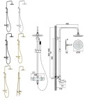 BESCO - Nástěnný termostatický sprchový a vanový set VEO černá BABPVNTICZ