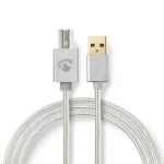 Nedis Profigold Fabritallic USB-A - USB-B kabel k tiskárně / Kabel USB / USB 2.0 / 480 Mbps / 2 m (CCTB60100AL20)