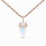 Royal Fashion náhrdelník 14k zlato Vermeil GU-DR23099N-ROSEGOLD-MOONSTONE-TOPAZ