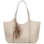 Moderní dámská koženková kabelka na rameno Olga, tmavě béžová