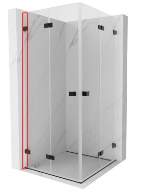 MEXEN - LUNAR nástěnná lišta 200 cm 1 ks, pro 832 836 pro sklo 6mm černá 830-14-70