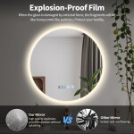 Erga Deam, kulaté LED zrcadlo 80cm, 3 barvy světla, přední osvětlení, vyhřívací podložka proti zapaření, ERG-V01-Deam-8080-CL ERG-V01-DEAM-8080-CL
