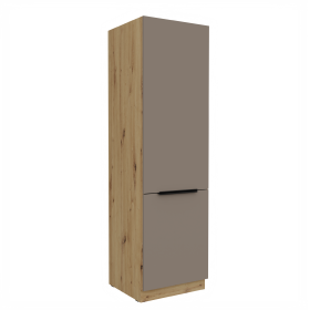Vysoká skříňka pro vestavnou lednici Aria 60 LO-210 2F Barva korpusu: Dub artisan, Barva dvířek: TA - Sandgrau AFM