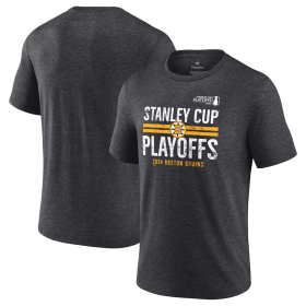 Fanatics Pánské Tričko Boston Bruins 2024 Stanley Cup Playoffs Crossbar Tri-Blend T-Shirt Heather Charcoal Velikost: