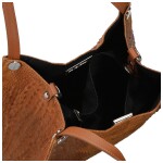 Luxusní dámská kožená kabelka na rameno Cynthia, koňaková