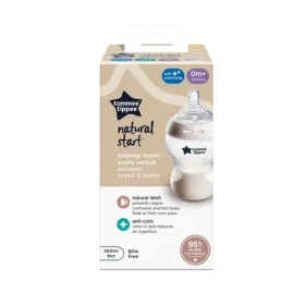 Tommee Tippee Natural Start Samosterilizační Kojenecká Lahev s ANTI-COLIC savičkou Pomalý Průtok 260 ml 0m+ (422871)