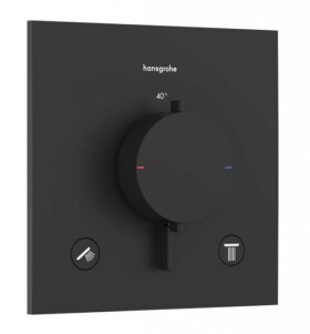 HANSGROHE - Ecostat Comfort E Termostatická baterie pod omítku, pro 2 spotřebiče, matná černá 33711670