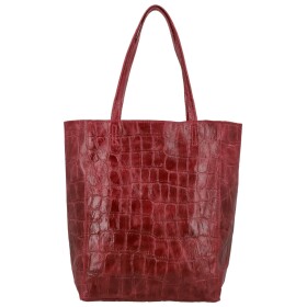 Módní dámská kožená kabelka na rameno Naysa, červená