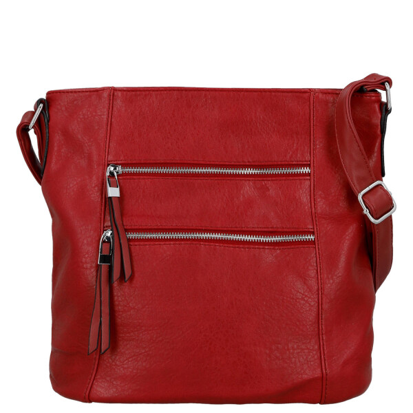 Trendy dámská koženková crossbody kabelka Truda, červená