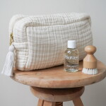 Cam Cam ApS Kosmetická taštička Muslin Antique White, krémová barva, textil