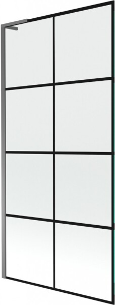 MEXEN/S - Next L vanová zástěna FIX 90 x 150, černá vzor, grafit metal 895-090-000-03-77-95