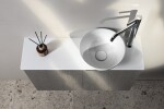 SAPHO - MINOR umývátko na desku, litý mramor, Ø 26cm, bílá MR260