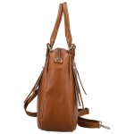 Módní dámská kožená kabelka do ruky Hannah, koňaková