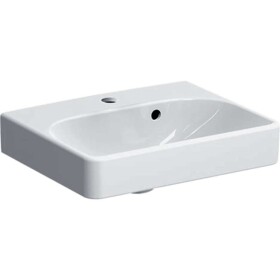 GEBERIT - Smyle Square Umyvadlo 45x36 cm, s přepadem, otvor pro baterii, bílá 500.222.01.1