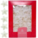 Dekorace oplatková - Květ mini 2 cm bílý, 400 ks