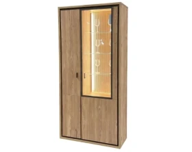 Vysoká vitrína Flores, dub gustavson/antracit, levá