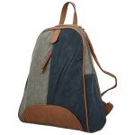 Trendy dámský koženkový kabelko-batoh Ticiana, šedo-modrý