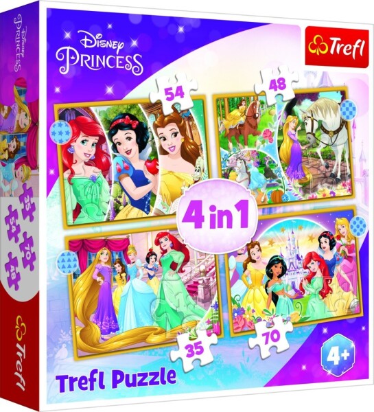 Puzzle Disney princezny: Šťastný den 4v1