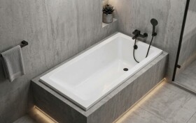 Erga Pureline-S, vana 1400x700x400 mm bez nožiček, bílá lesklá, ERG-V07-PURELINE-S-140x070-WH ERG-V07-PURELINE-S-140X070-WH