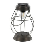 Chic Antique LED lucerna na solární napájení 22 cm, černá barva, kov