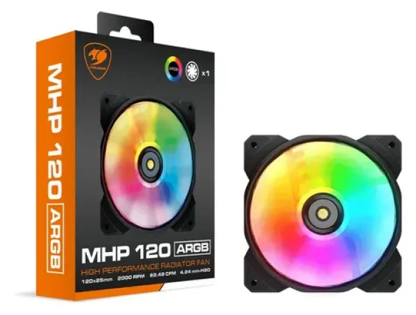 COUGAR MHP 120 ARGB černá / Ventilátor / 120 mm / ARGB / 600-2000 RPM / 82,5 CFM / 4-pin PWM (CGR-CF-MHP12HB-RGB)