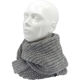 VOXX Šála dámská pletená MINOR kruhová z merino SVĚTLE ŠEDÁ uni 121083