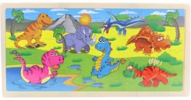 Dřevěné puzzle Dinosauři