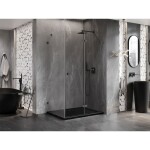 MEXEN/S - Lunar-F sprchový kout skládací dveře pravá 90 x 70, transparent, grafit metal 836-090-070-95-00-P