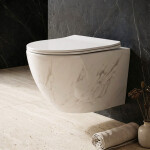 REA - Závěsná WC mísa včetně sedátka Carlos Nature Marble REA-C6606