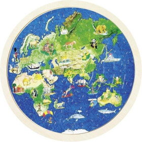 Puzzle Svět 57 dílků oboustranné, dřevěné