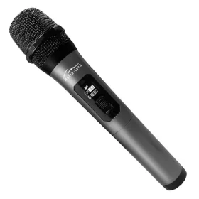 MED MIC HERO MT398 černá, šedá / Karaoke mikrofon / bezdrátový / dosah 20 m (MT398)