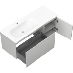 MEXEN/S - Orio koupelnová skříňka 120 cm s umyvadlem Vela levá, 1S, 1D, šedá mat/bílá mat 91A13-12047-3-BBFF62-W23L01