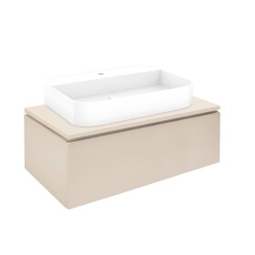 Koupelnová skříňka s umyvadlem a krycí deskou SAT Feel 100x30x46 cm béžová mat SATFEEL100BEDU SATFEEL100BEDU