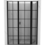 MEXEN/S - Mist L sprchové dveře křídlové pravé 160, černá dekor, černá 8A4L-160-001-70-77-P