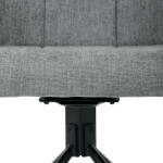 Židle jídelní, šedá látka, černý kov, otočný vratný mechanismus 90°/90° (L/P) - funkce reset