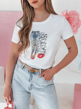 Dámské tričko s potiskem TRENDAY bílé FashionStreet RY2825 L