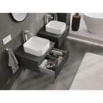 MEXEN/S - Rivel koupelnová skříňka pod umyvadlo 60 cm s deskou, 1 šuplík, reliéf , grafit mat 91A20-06023-1-BFC66