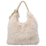 Módní dámská plyšová kabelka do ruky Raiga, světle béžová