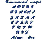 Výšivka jméno Commercial script