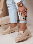 Dámské mokasíny s plochou podrážkou ELEGANCIO beige FashionStreet ZY0709 39